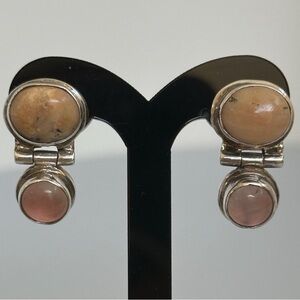 925 Sterling Silver Jade stones Earrings